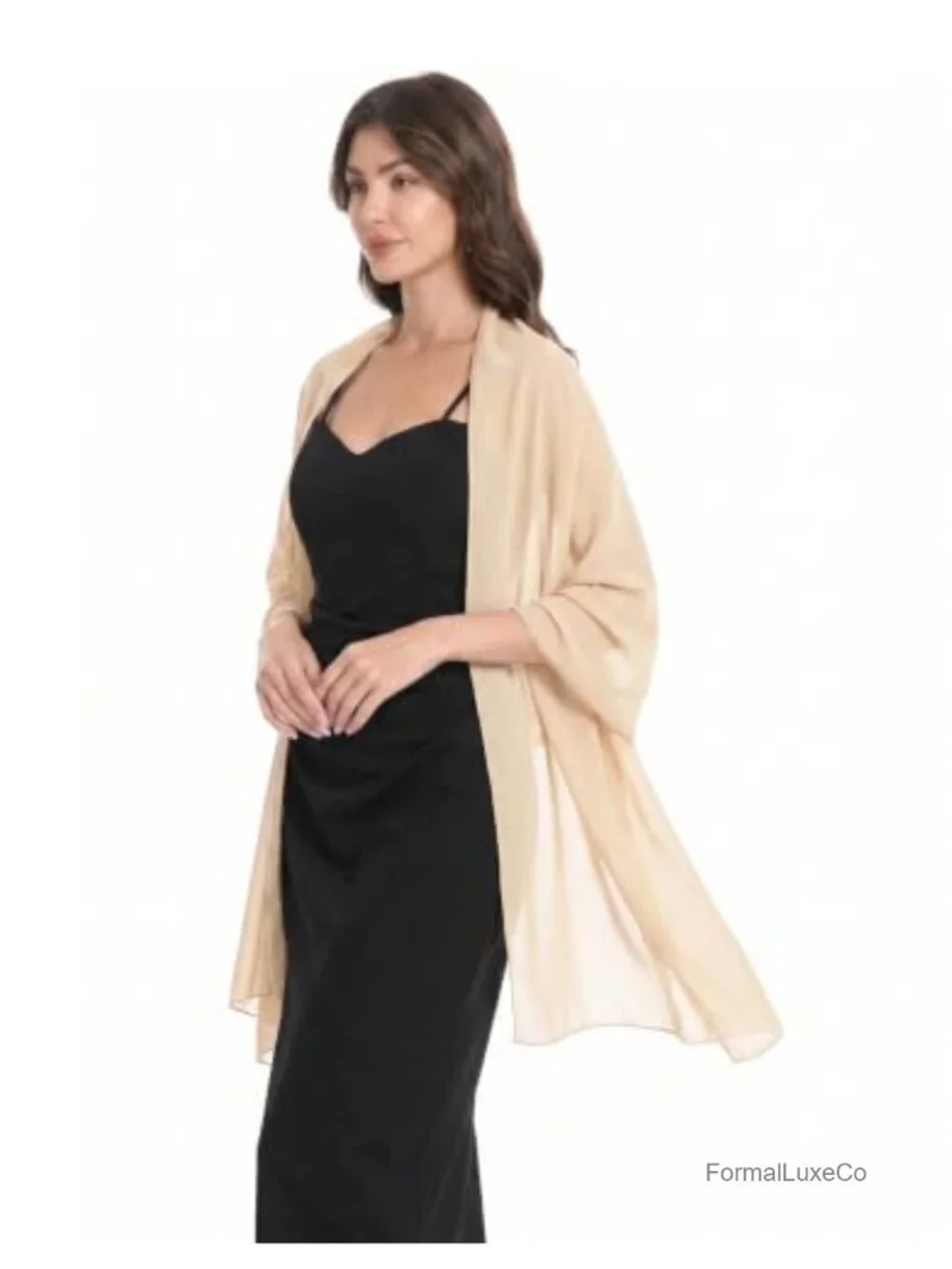 Chiffon Shawl Wrap for Evening Dress Wedding Bridal Scarf Pashmina